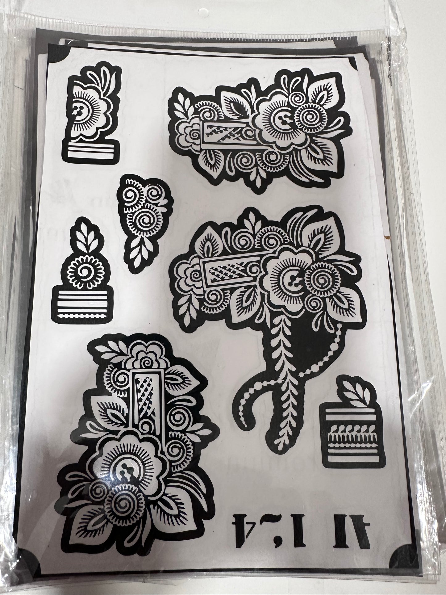 Stencils for Jagua OR Henna *ONE HAND DESIGN*