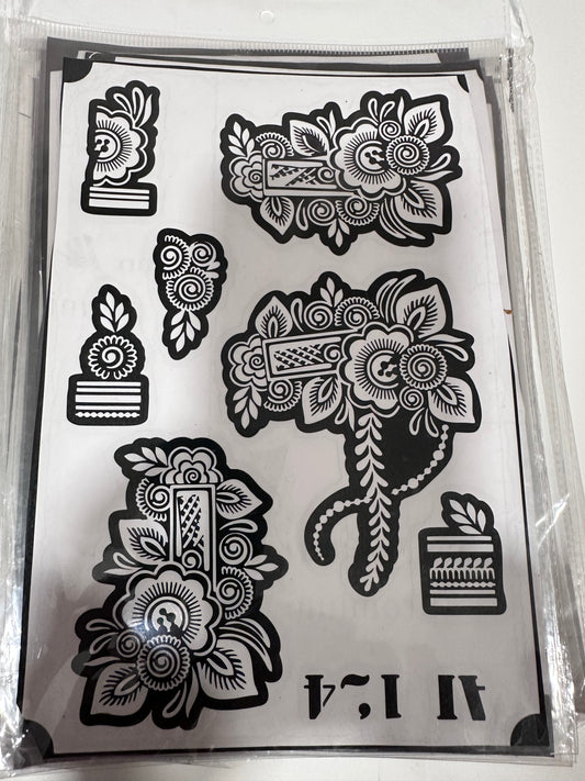 Stencils for Jagua OR Henna *ONE HAND DESIGN*